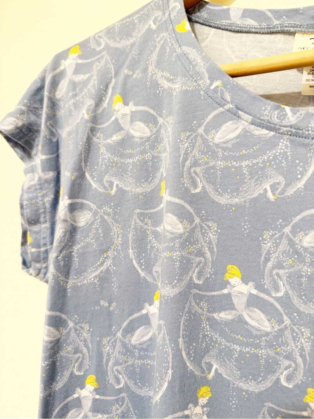 Cinderella Disney Light Blue Short Sleeve Novelty Tee Dress with Print - Picture 2 of 4